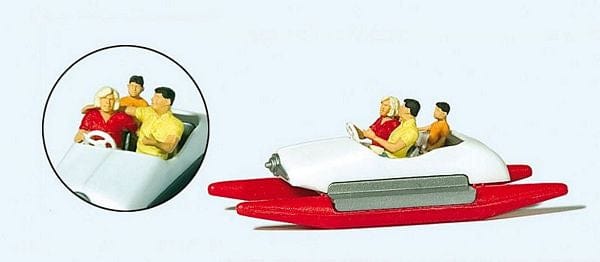 Preiser HO Pedal Boat w/Family - Set #2 (white, red)**