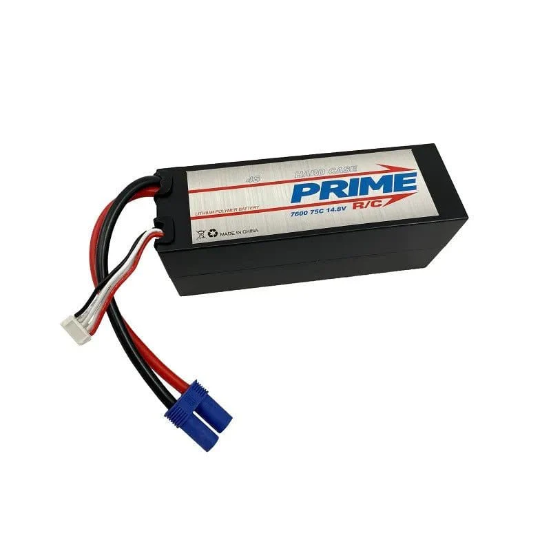 Prime RC 7600mAh 4S 14.8v 75C Hard Case LiPo Battery with EC5 Connector
