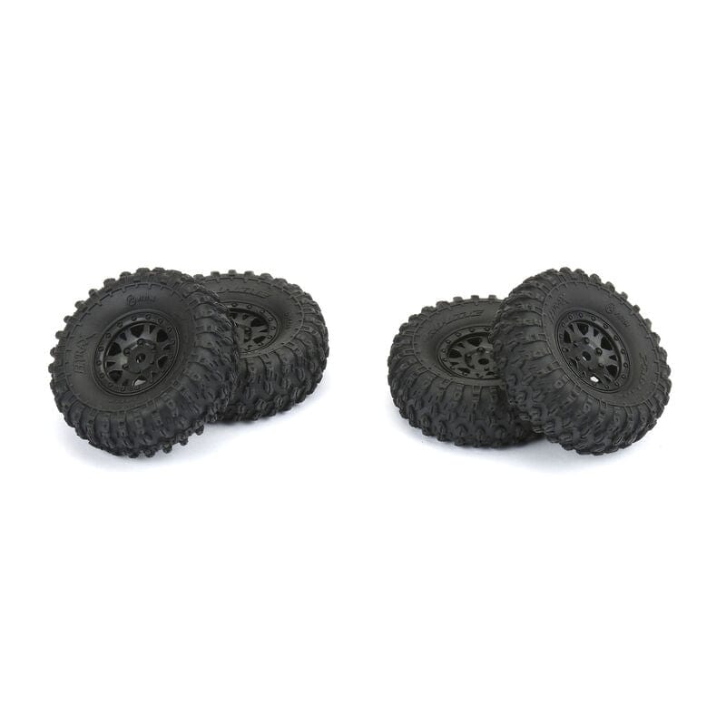 Proline 1/24 Hyrax, F/R 1.0in Tyres Mounted on Black Impulse Wheels, 4pcs, PR10194-10 - Image 3