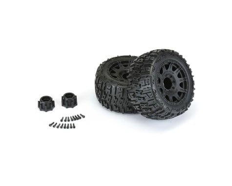 Proline 10175-10 Trencher LP 3.8in All Terrain Mounted on Raid Black Wheels