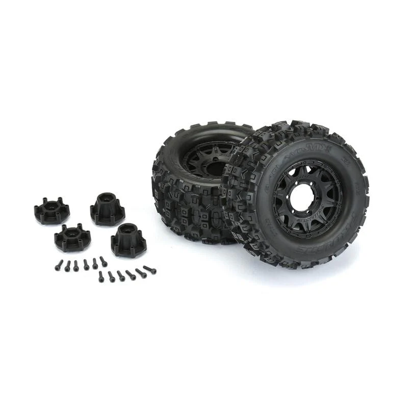 Proline Badlands MX28 2.8in Tyres Mounted on Raid Black 6x30 Wheels, F/R, PR10125-10 - Image 2