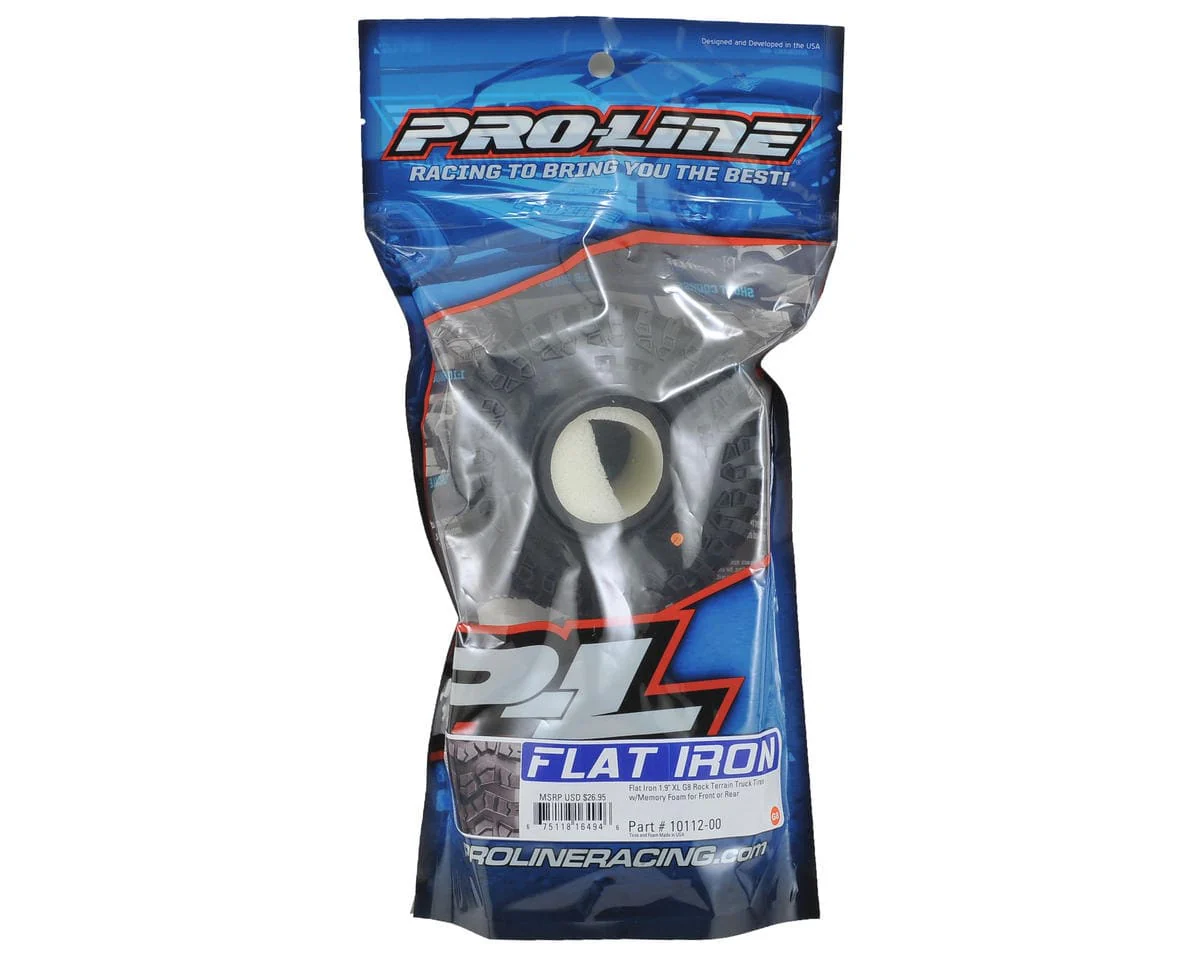 Proline Flat Iron 1.9XL G8 Rock Terrain Truck Tyres On Foam, PR10112-00 - Image 2