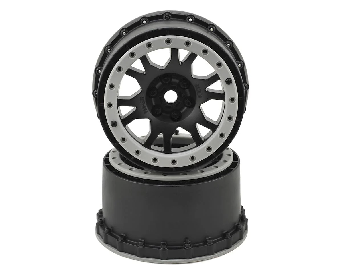 Proline Impulse Pro-Loc Black Wheels with Gray Ring, X-Maxx, 2pcs, PR2763-03