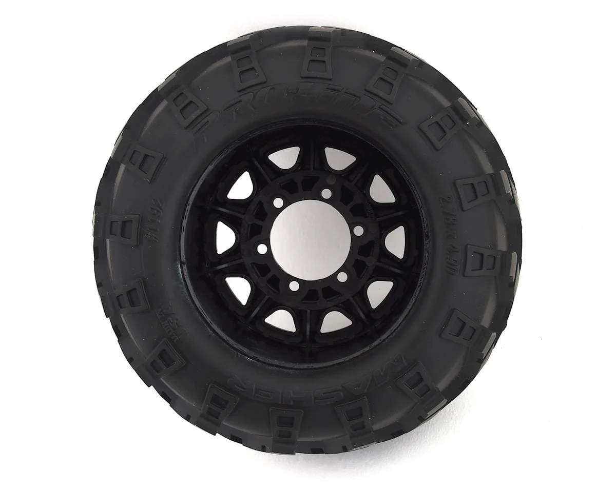 Proline Masher 2.8in Tyres Mounted on Raid Black 6x30 Wheels, F/R, PR1192-10 - Image 2