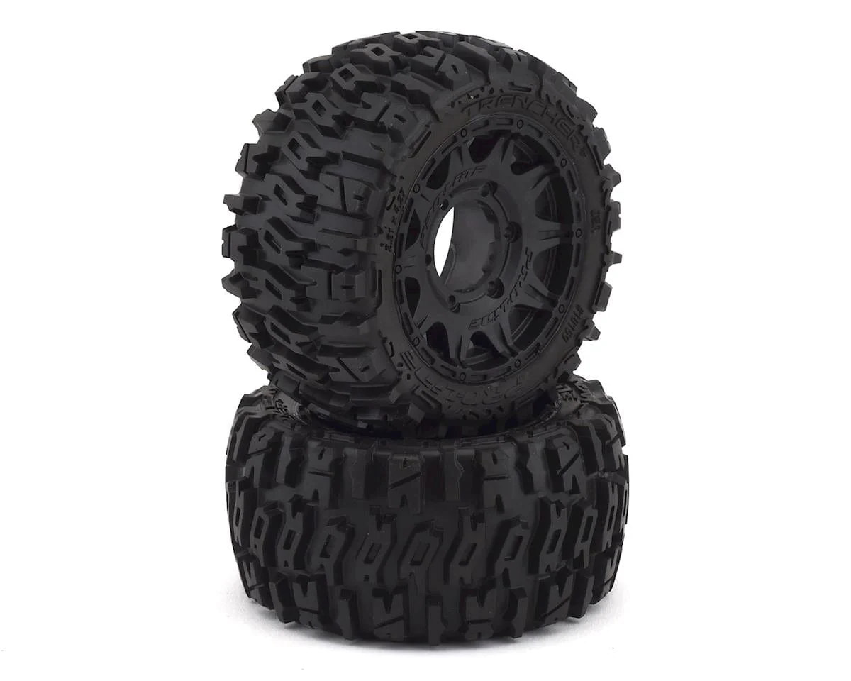 Proline Trencher LP 2.8in Tyres Mounted on Raid Black 6x30 Wheels, F/R, PR10159-10