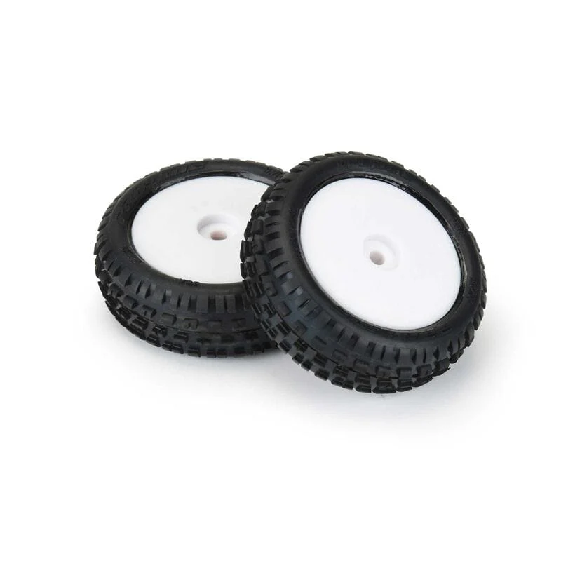 Proline Wedge Carpet Tyres Mounted on White Wheels, Mini-B Front, PR8298-13 - Image 2