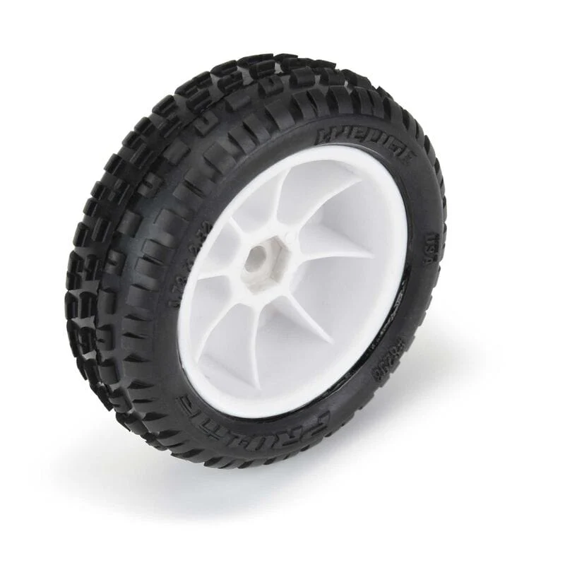Proline Wedge Carpet Tyres Mounted on White Wheels, Mini-B Front, PR8298-13 - Image 4
