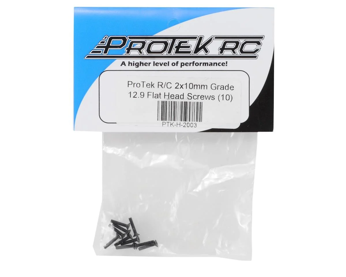 ProTek RC 2x10mm "High Strength" Flat Head Screws (10)** - Image 2