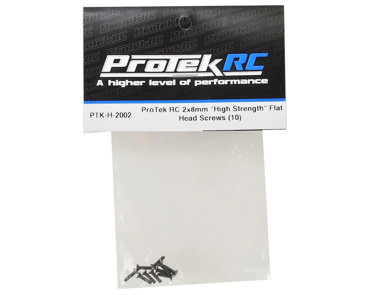 ProTek RC 2x8mm "High Strength" Flat Head Screws (10)** - Image 2