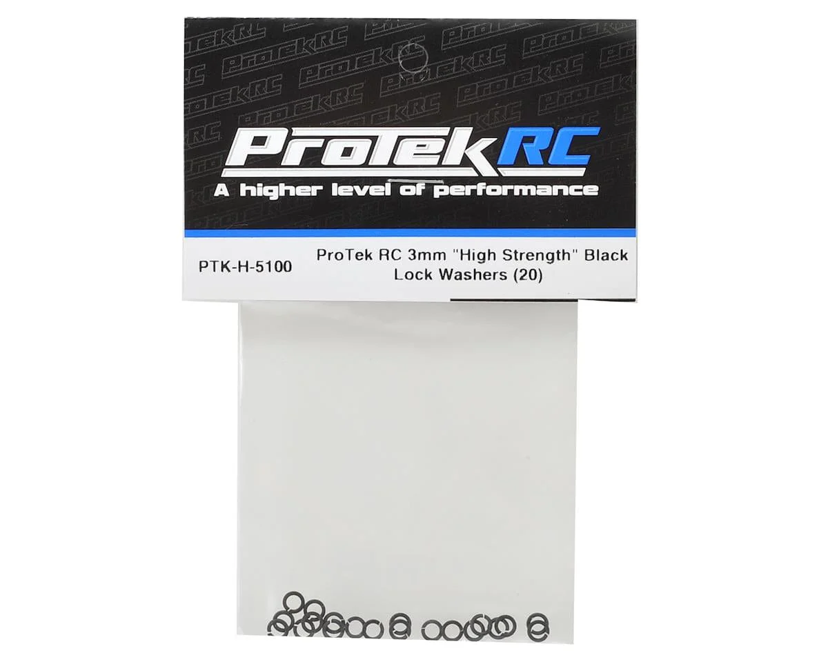 ProTek RC 3mm "High Strength" Black Lock Washers (20)** - Image 2