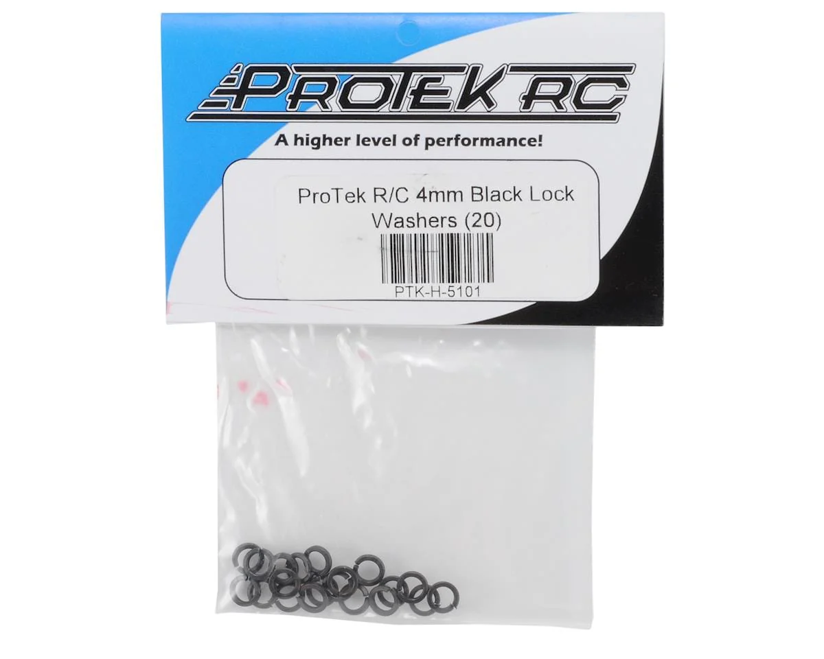 ProTek RC 4mm "High Strength" Black Lock Washers (20)** - Image 2