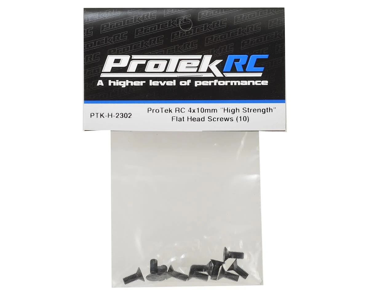 ProTek RC 4x10mm "High Strength" Flat Head Screws (10)** - Image 2