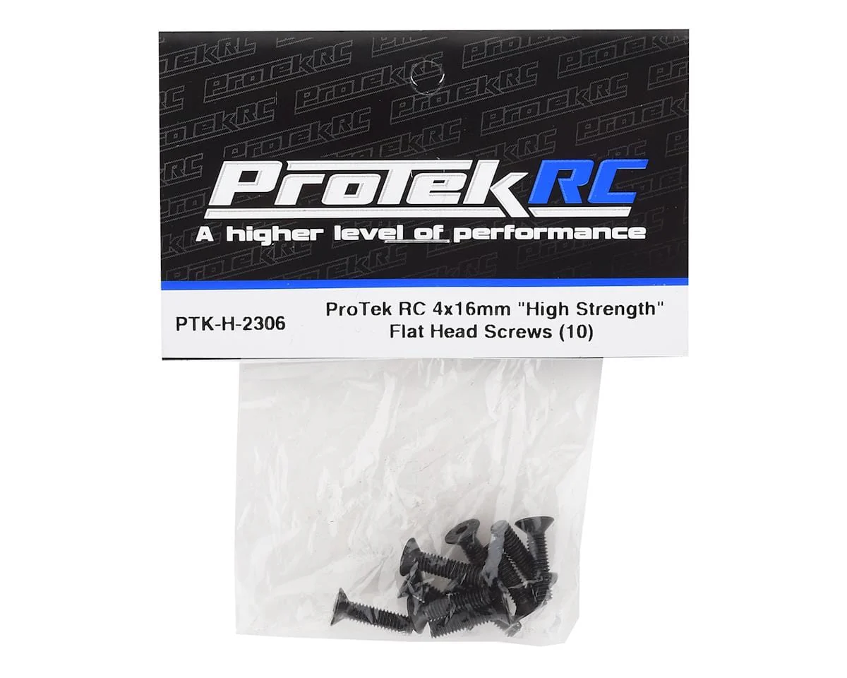 ProTek RC 4x16mm "High Strength" Flat Head Screws (10)** - Image 2
