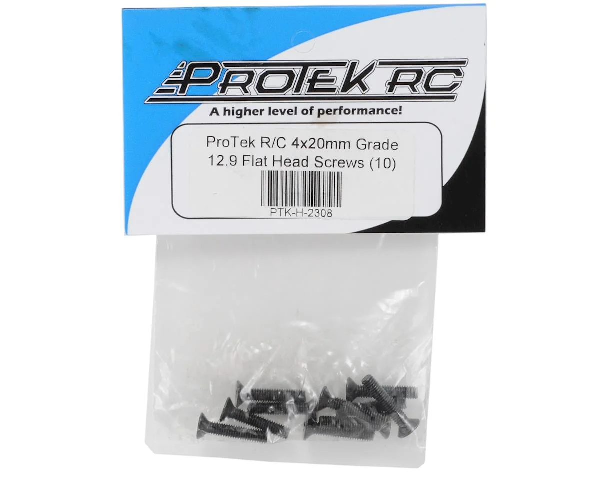 ProTek RC 4x20mm "High Strength" Flat Head Screws (10)** - Image 2