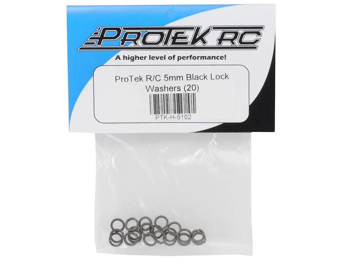 ProTek RC 5mm "High Strength" Black Lock Washers (20)** - Image 2