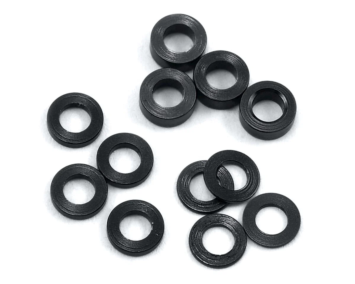ProTek RC Aluminum Ball Stud Washer Set (Black) (12) (0.5mm, 1.0mm & 2.0mm)**