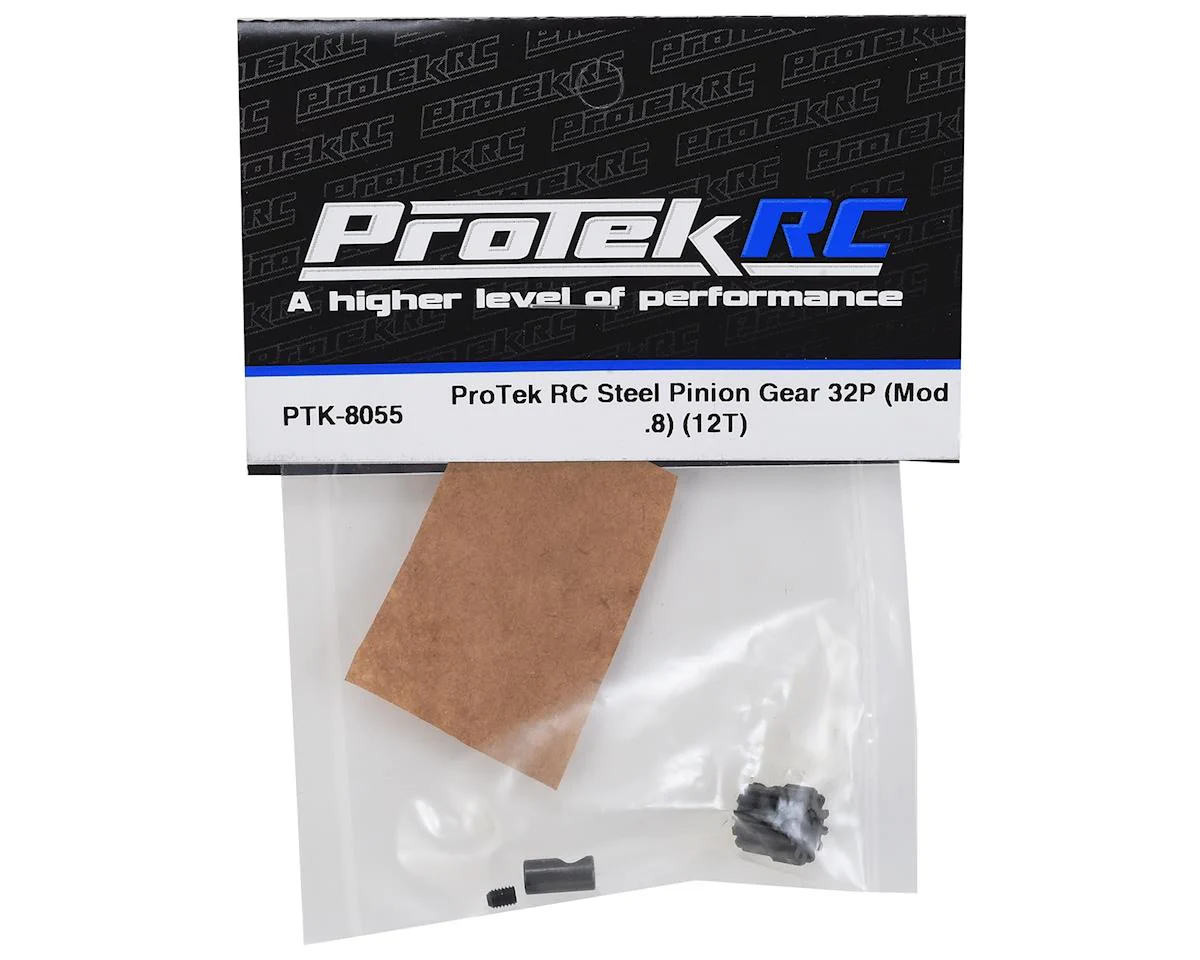 ProTek RC Steel 32P Pinion Gear w/3.17mm Reducer Sleeve (Mod .8) (5mm Bore) (12T) - Image 2