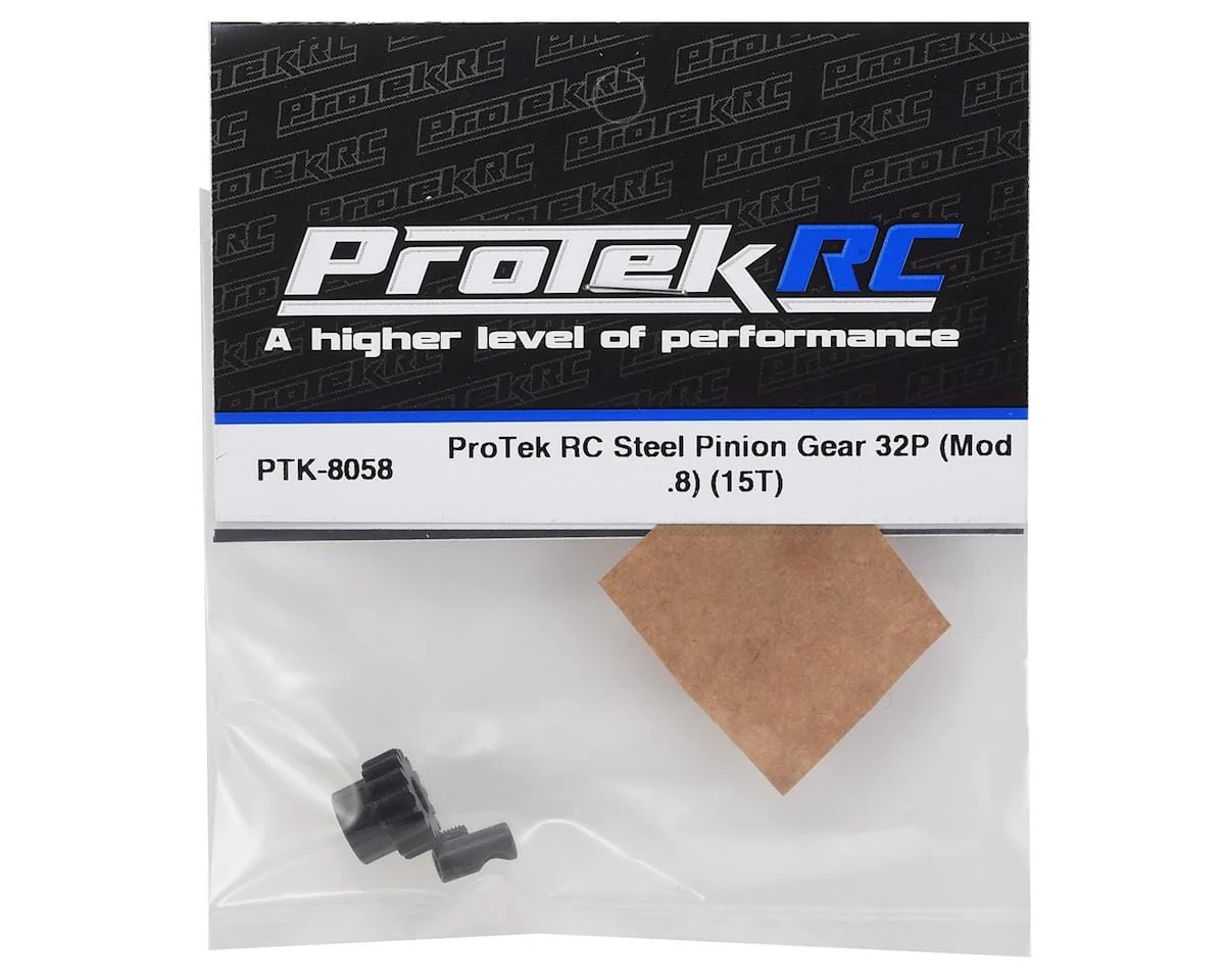 ProTek RC Steel 32P Pinion Gear w/3.17mm Reducer Sleeve (Mod .8) (5mm Bore) (15T) - Image 2