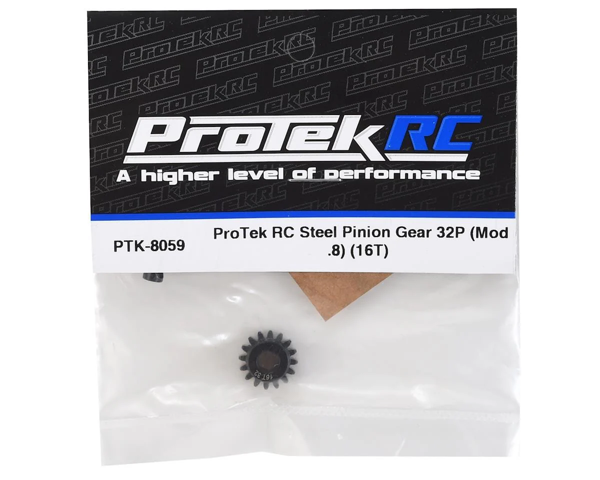 ProTek RC Steel 32P Pinion Gear w/3.17mm Reducer Sleeve (Mod .8) (5mm Bore) (16T) - Image 2