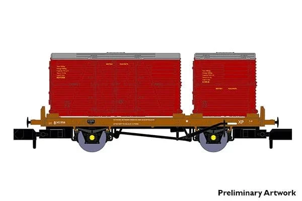 Rapido UK N BR Conflat P No. B933233 (with crimson containers) - Image 2