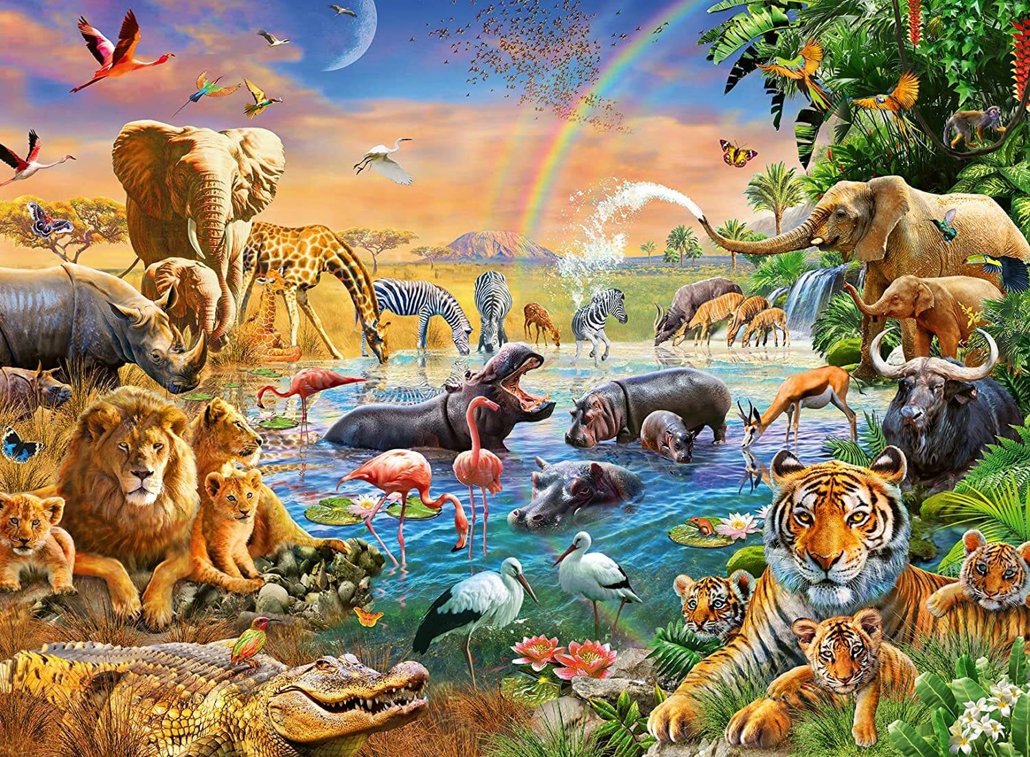 Ravensburger Savannah Jungle Waterhole 100pc Puzzle - Image 2