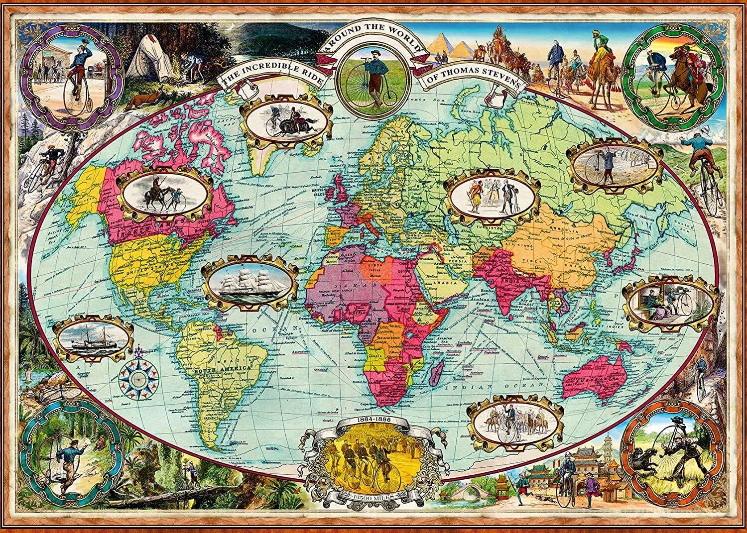Ravensburger Around the World by Bike 1000pc Puzzle - Image 2