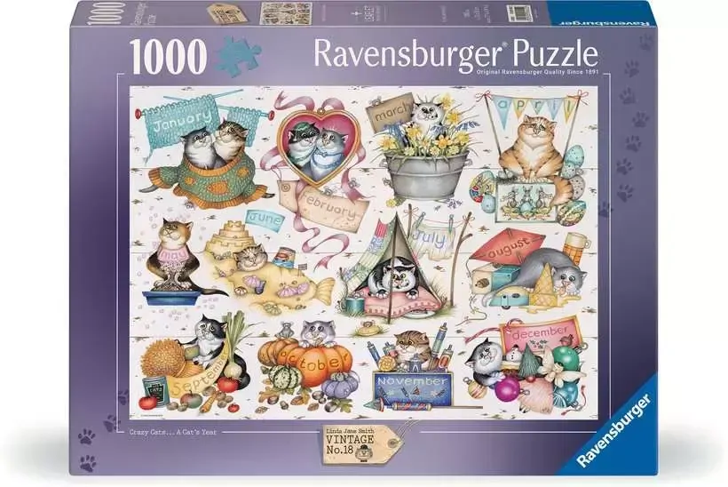 Ravensburger Crazy Cats Cats Calendar 1000pc Puzzle