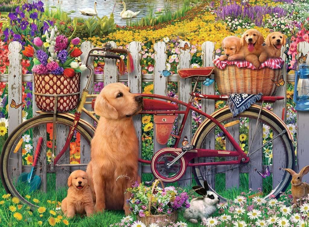 Ravensburger Cute Dogs in the Garden 500pc Puzzle - Image 2