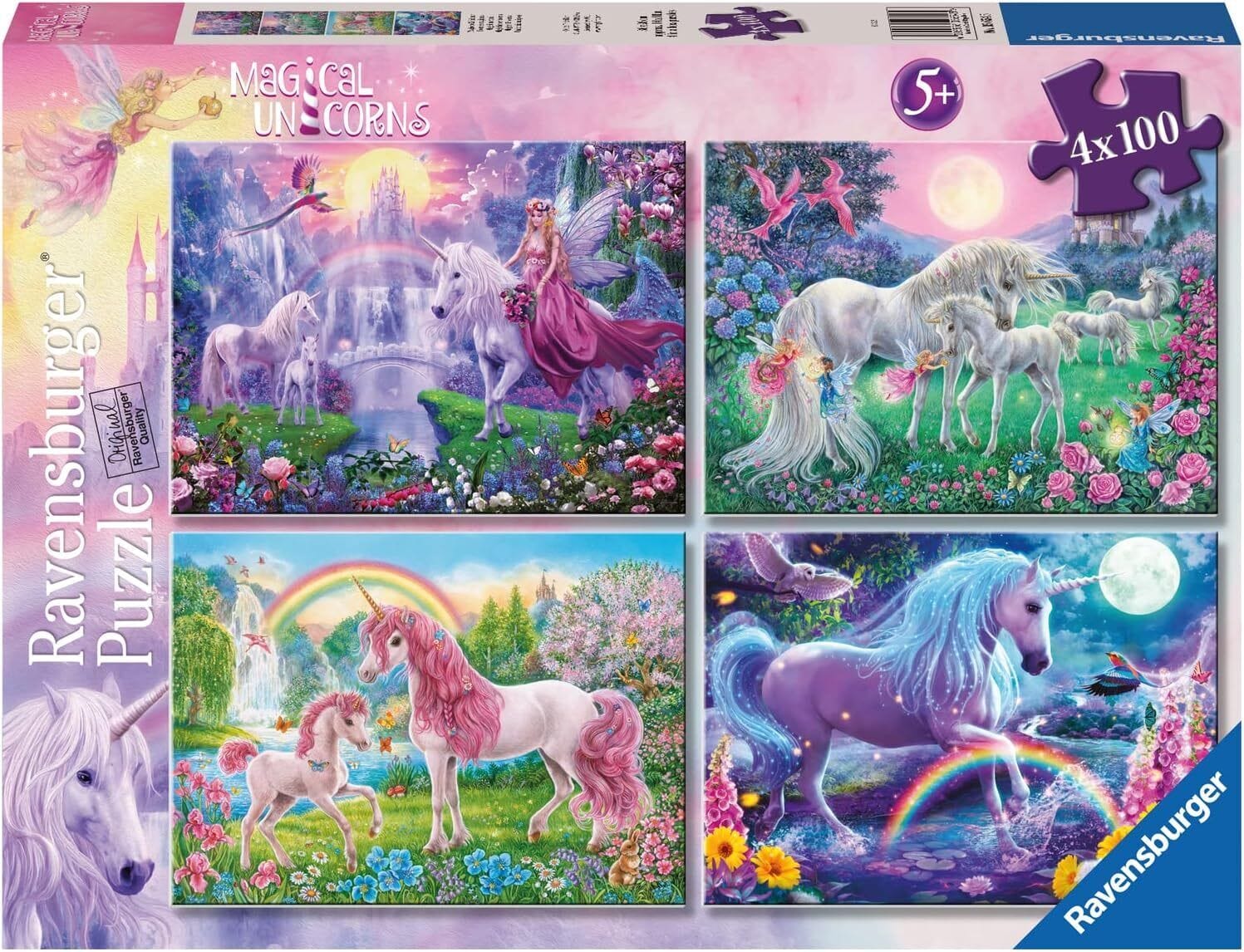 Ravensburger Magical Unicorns Puzzle 4x100 Pieces