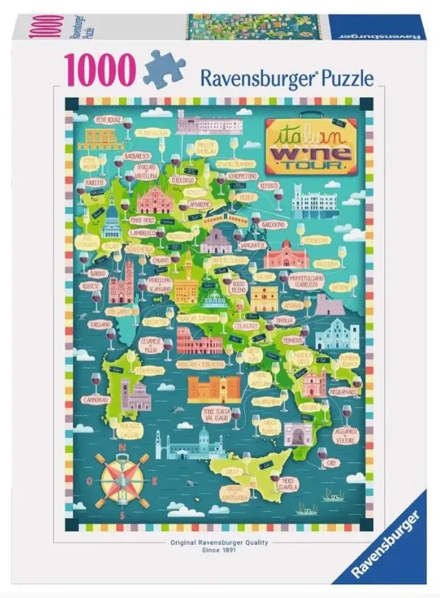 Ravensburger Map of Italy Wines 1000pc Puzzle