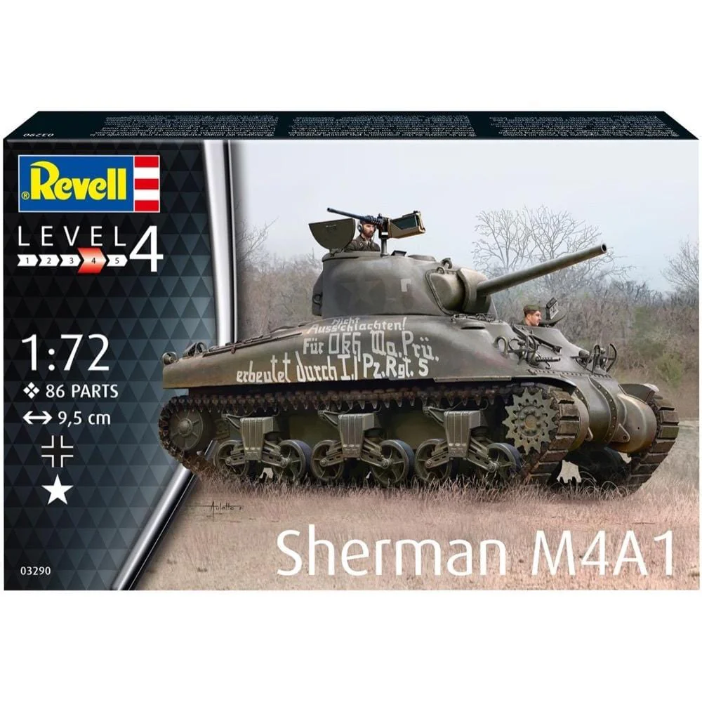 Revell 1/72 Sherman M4A1 Plastic Model Kit [03290]