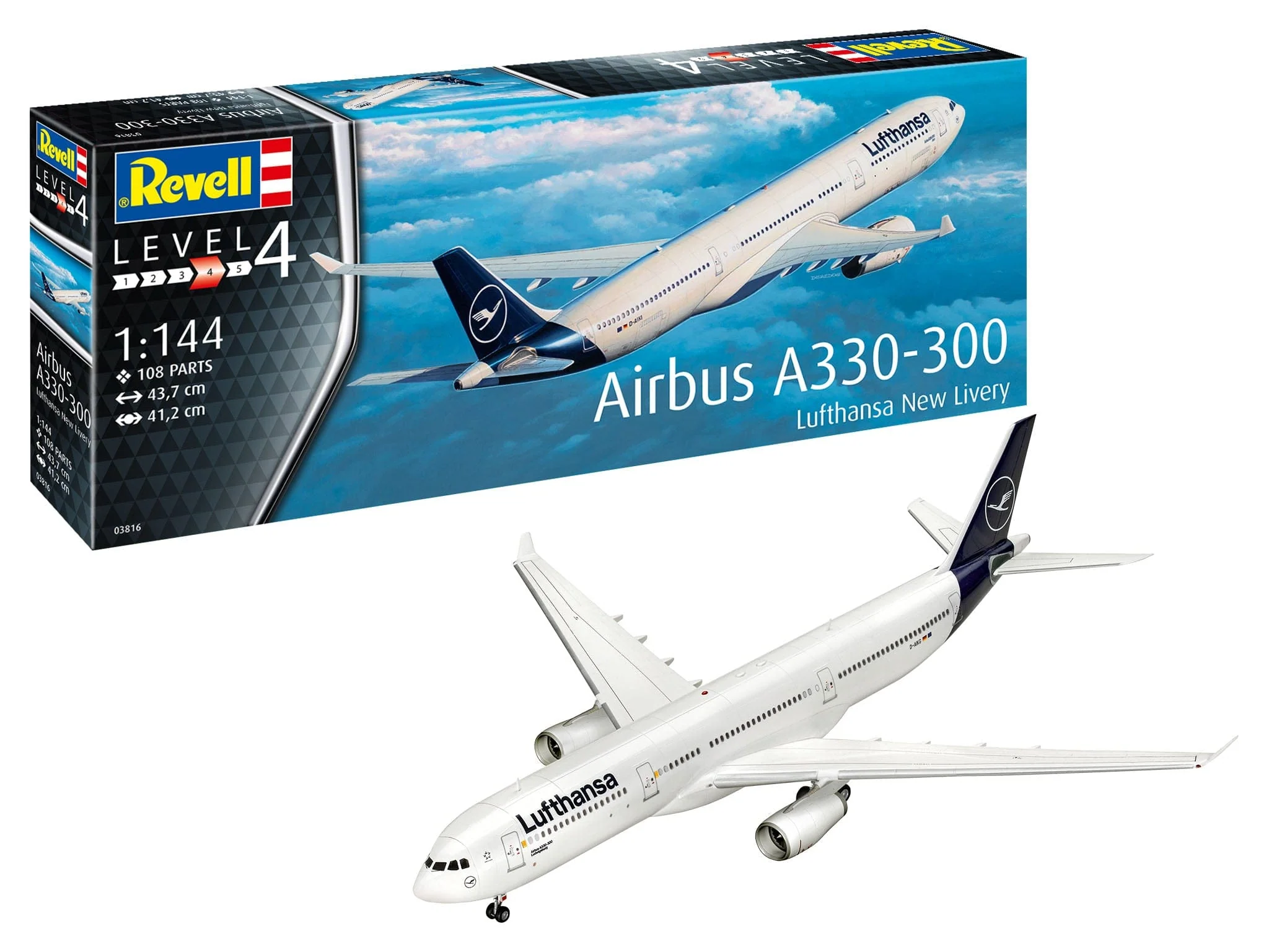 Revell 03816 1/144 Airbus A330-300 Lufthansa New Livery Aircraft Plastic Model Kit - Image 3