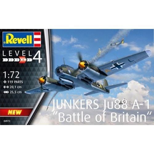 Revell 1/72 Junkers JU-88 A-1 Battle of Britain Plastic Model Kit [04972]