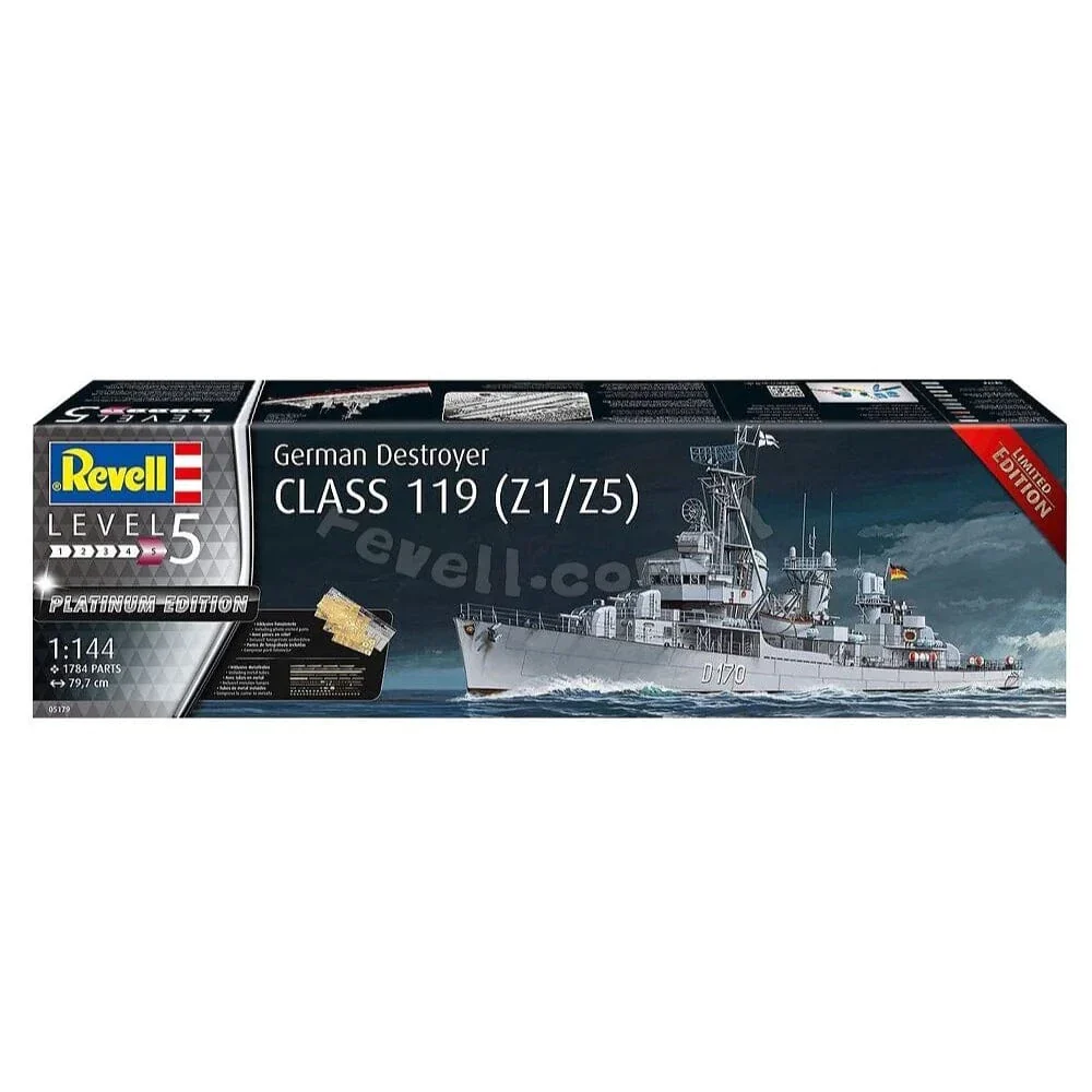 Revell 1/144 German Destroyer Class (Z1/Z5) Plastic Model Ship Kit [05179]**