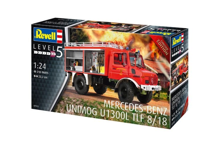 Revell 07512 1/24 Mercedes-Benz Unimog U 1300 TLF 8/18 Plastic Model Kit