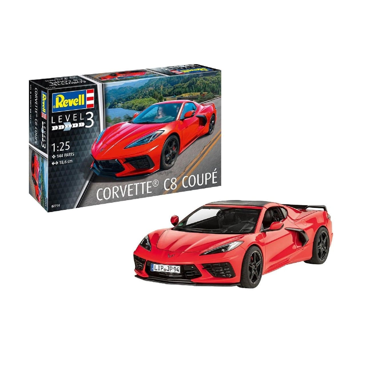 Revell 07714 1/24 Corvette C8 Coupe Plastic Model Kit - Image 2