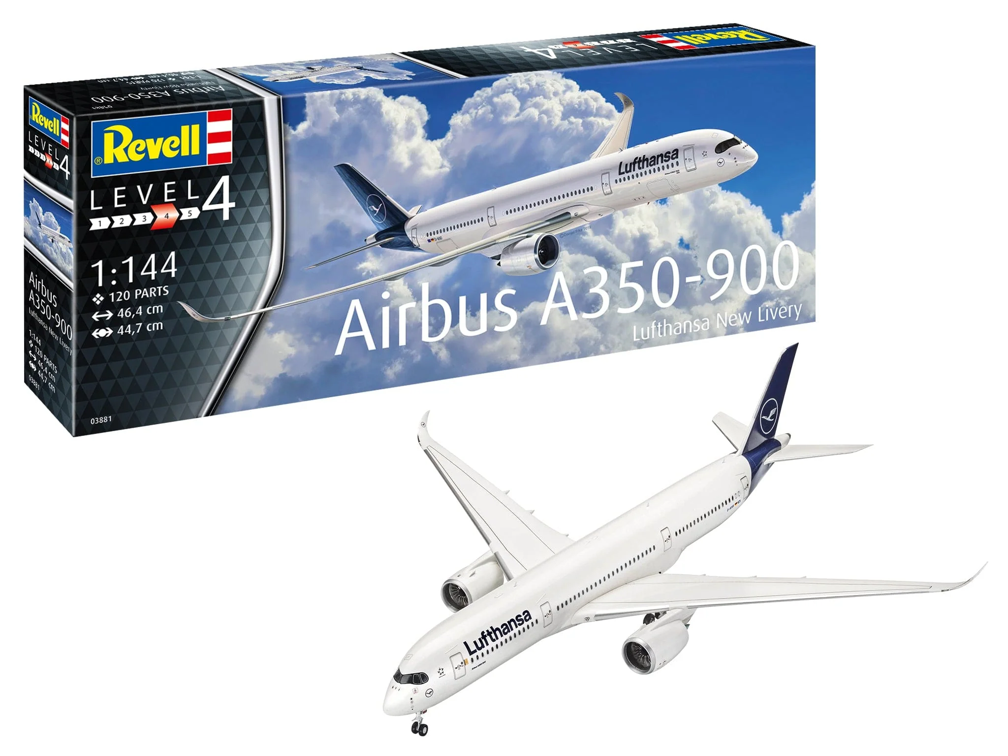 Revell 1/144 Airbus A350-900 Lufthansa New Livery Plastic Model Kit [03881] - Image 2