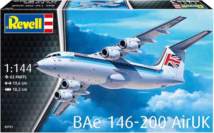 Revell 1/144 BAE 146 (RJ85) Air UK Plastic Model Kit [03791]