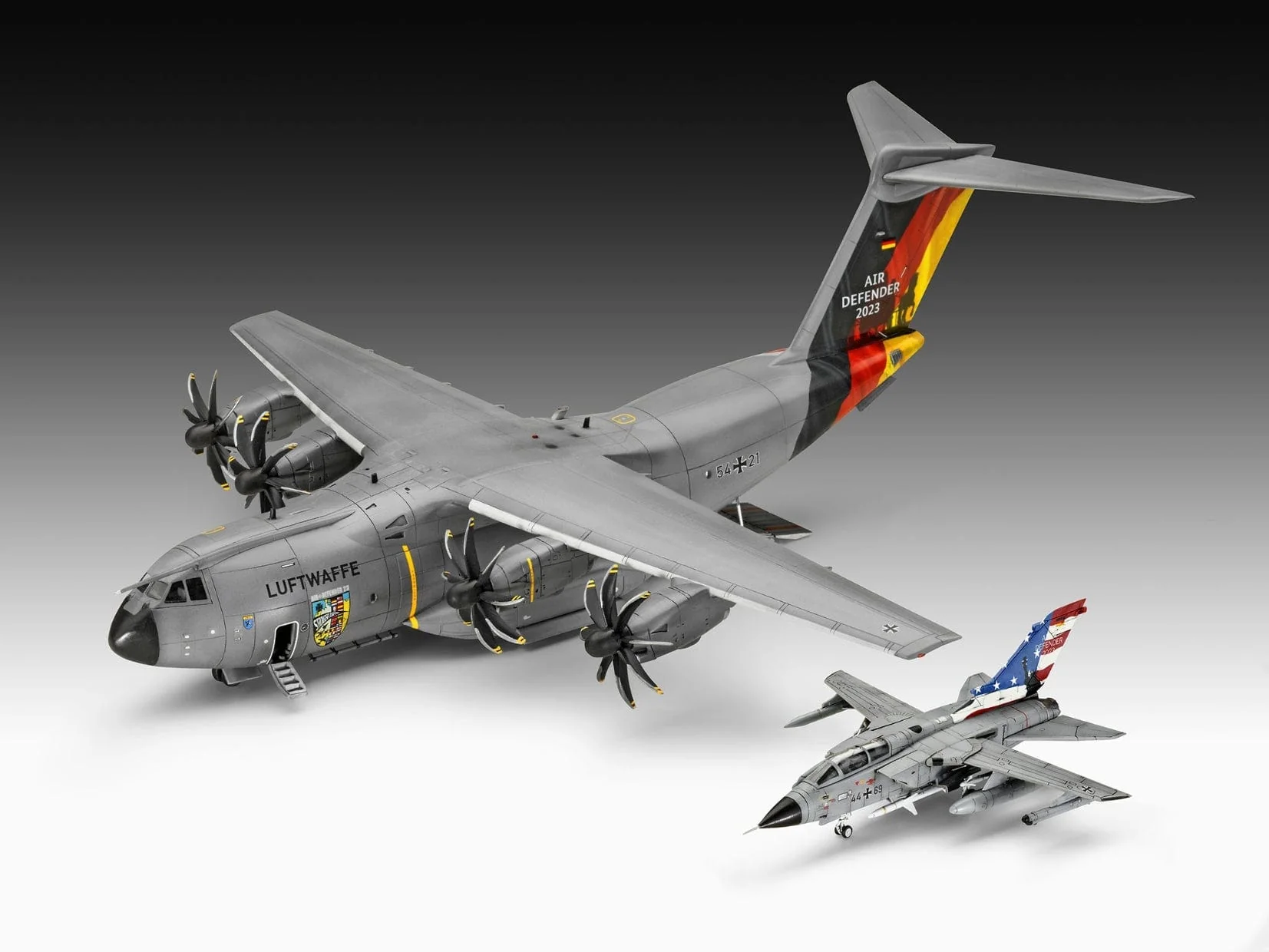 Revell 1/144 German Air Defender Set Airbus A400M & Tornado Plastic Model Kit [03789] - Image 2