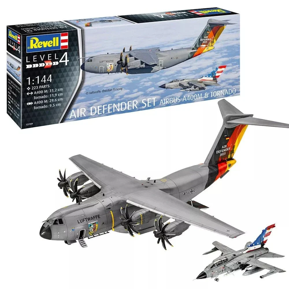 Revell 1/144 German Air Defender Set Airbus A400M & Tornado Plastic Model Kit [03789] - Image 3