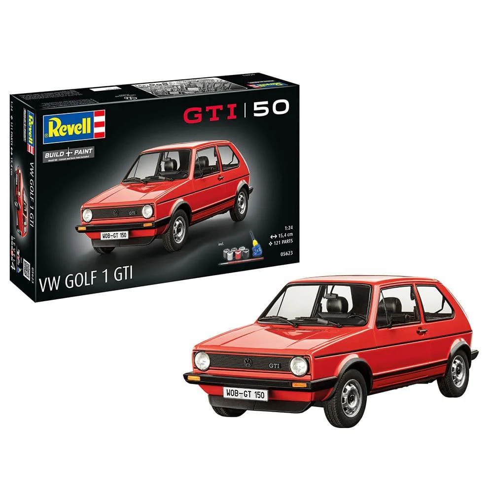 Revell 1/24 Gift Set Vw Golf 1 Gti - 50 Years Plastic Model Kit - Image 3