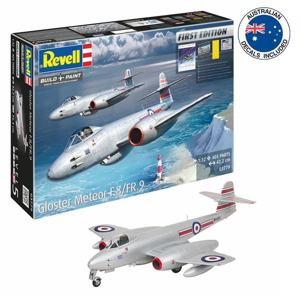 Revell 1/32 Gloster Meteor F.8/FR.9 - 1st Edition - Australian Decals Plastic Model Kit [03779]