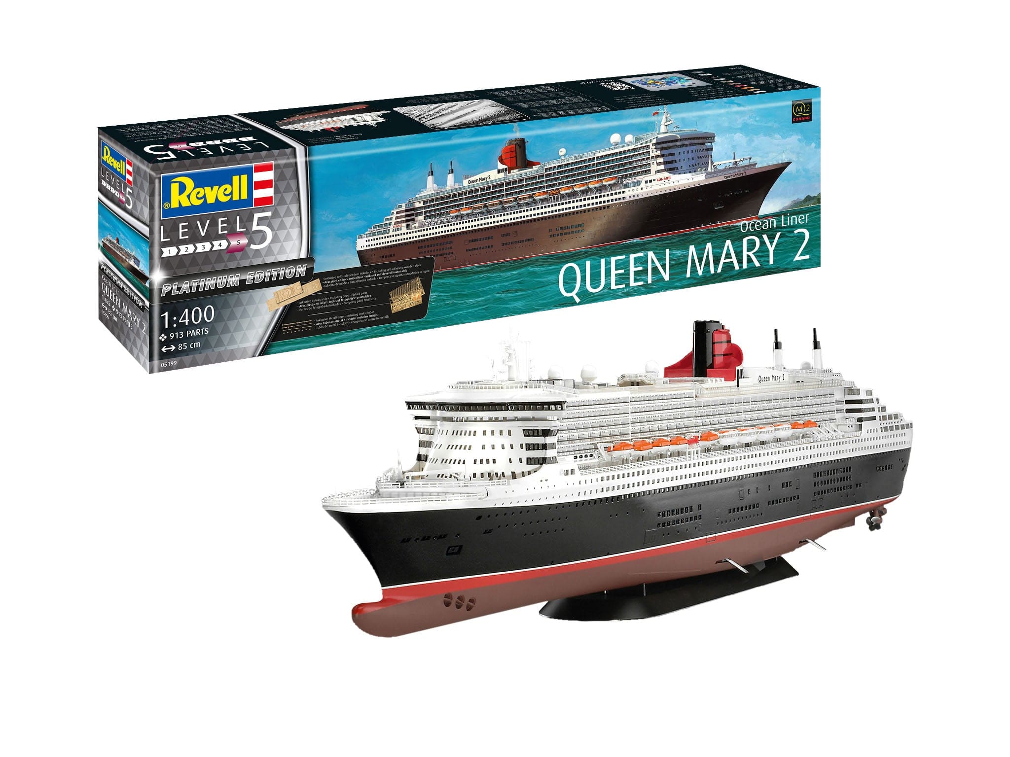 Revell 1/400 Queen Mary 2 Platinum Edition - Image 7