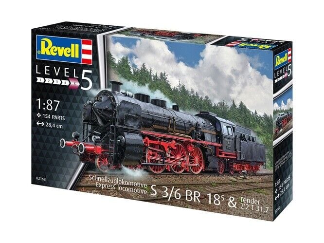Revell 1/87 Express Locomotive S 3/6 Baureihe 18 with Tender 2 2 T31 Plastic Model Kit [02168]