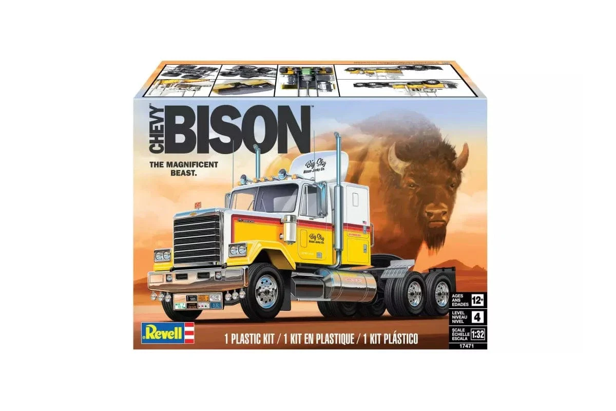 Revell 17471 1/32 Chevy Bison Semi Truck Plastic Model Kit