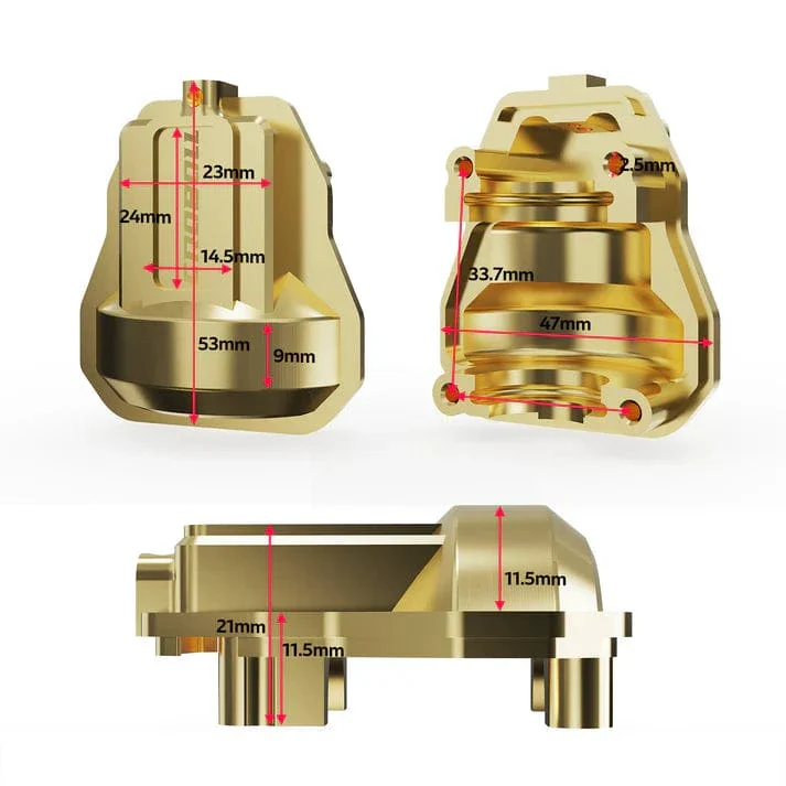 Rlaarlo Brass Front Rear Axle Diff Covers For MK-07 [MK07-305] - Image 2