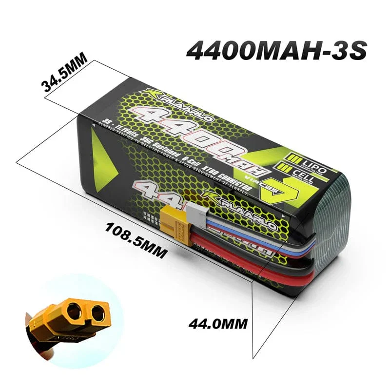 Rlaarlo Lipo 4400mah 11.1 XT60 Upgrade Battery For Omni Terminator [RE038] - Image 2