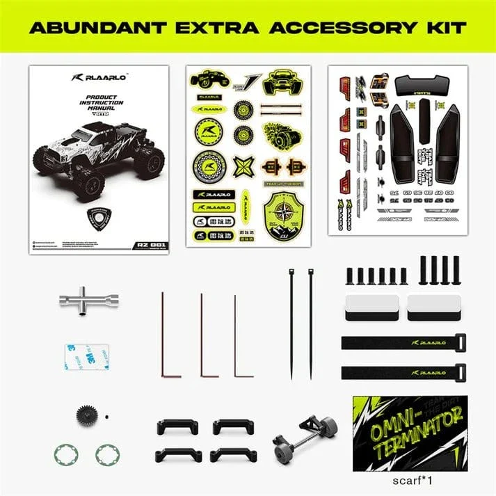 Rlaarlo 1/10 Omni Terminator 4wd Brushless Monster Truck RTR - Carbon Edition - Black [RZ001B-C] - Image 9