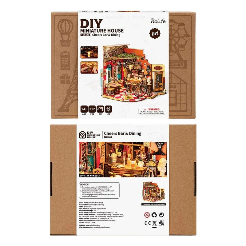 Robotime DIY Mini House Cheers Bar & Dining Kit - Image 5