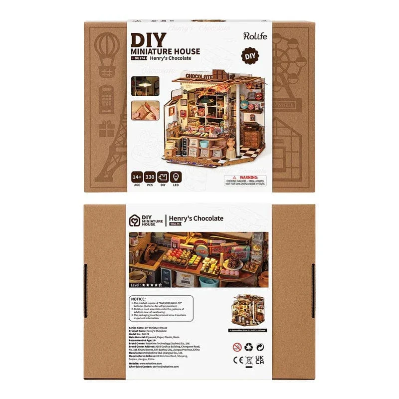 Robotime DIY Mini House Henrys Chocolate Kit - Image 5